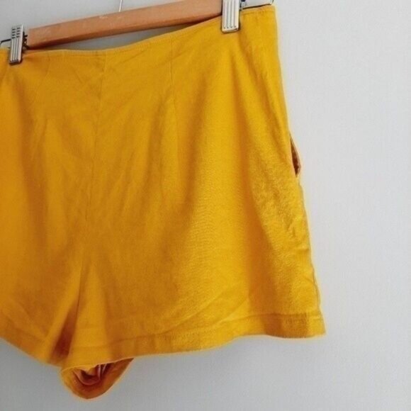 LEITH | Nordstrom Linen Blend High Waisted Yellow Shorts Sz S - Picture 7 of 11